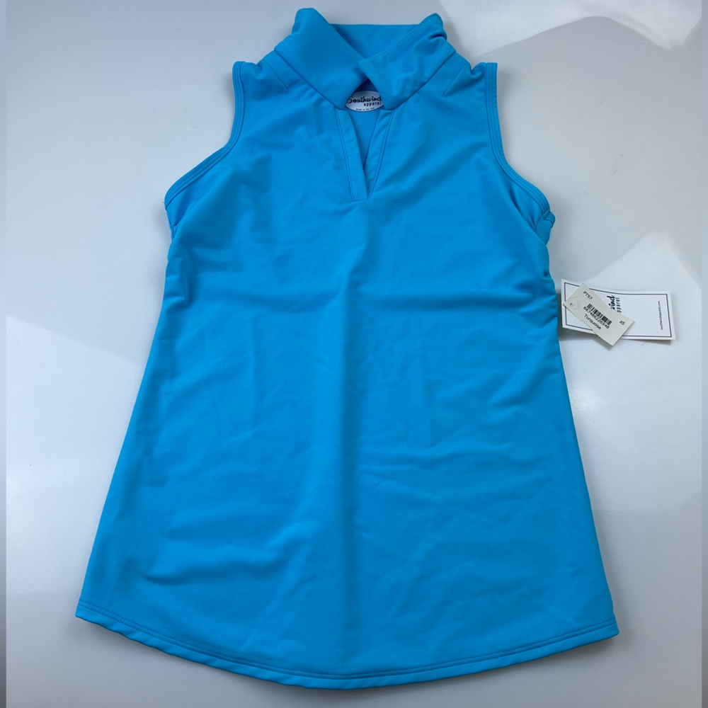 SOUTHWIND Blue UPF 50 Pebble Beach Top in Turquoise N249-25
